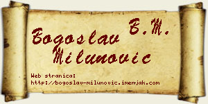 Bogoslav Milunović vizit kartica